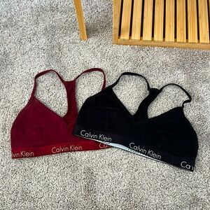 2 Calvin Klein Bralettes